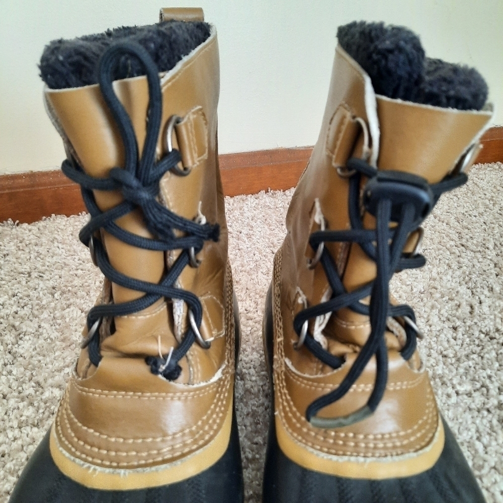 Sorel Tan Leather Waterproof Winter Snow Boots With Liners NY1443-259 Size 5 - Picture 7 of 13